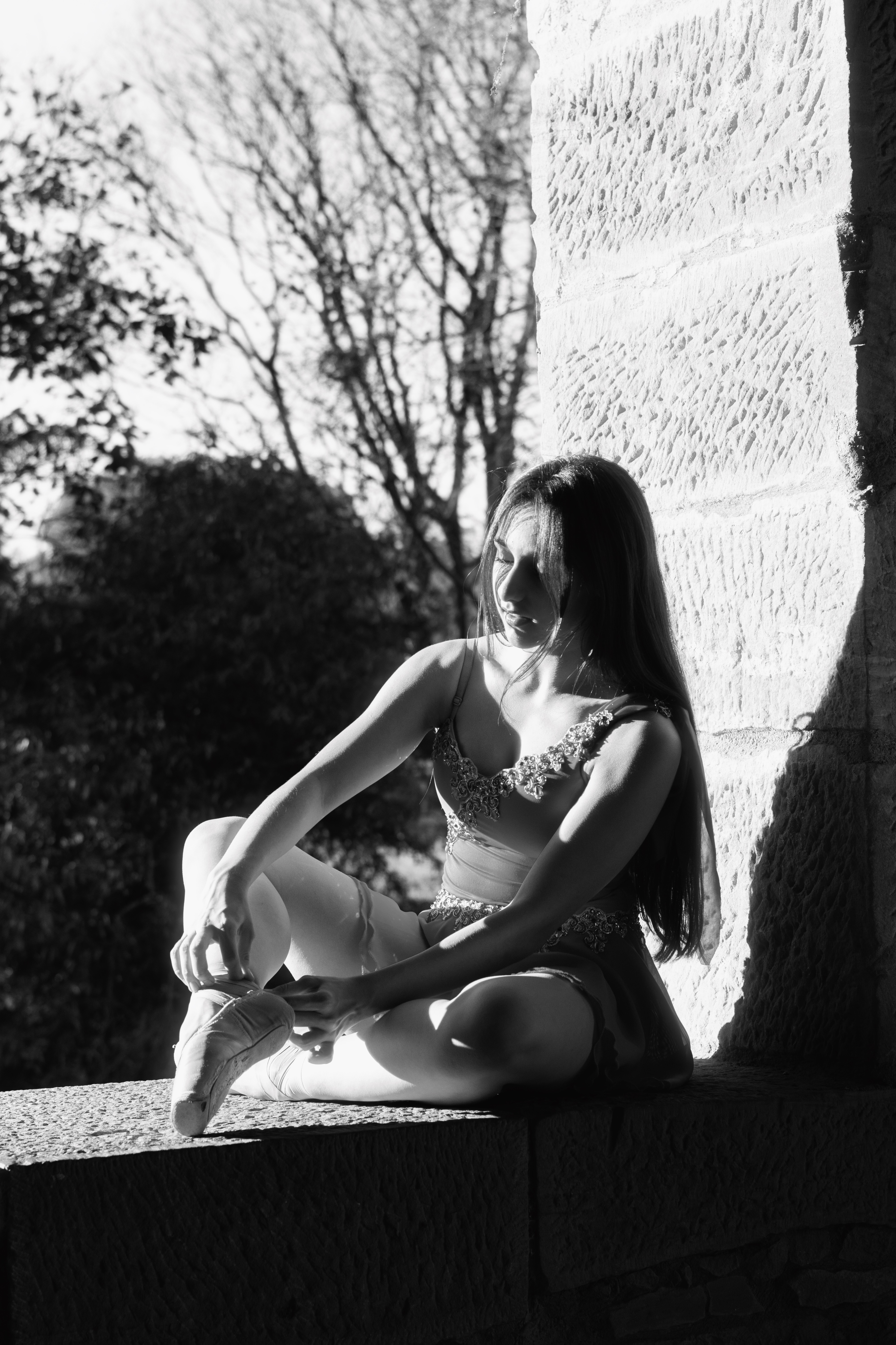 Ana em ensaio externo de bailarina